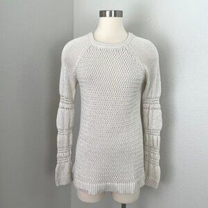 Tommy Bahama Womens Medium Off White Long Sleeve Sweater Knit Top